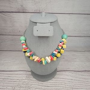 Bright multicolored statement necklace